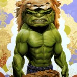 Modern Myth - Hulk x Heracles, 12'' x 16'', acrylic on board