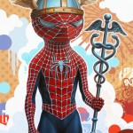 Modern Myth - Spiderman x Hermes, 12'' x 16'', acrylic on board