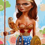 Modern Myth - Wonder Woman x Athena, 12'' x 16'', acrylic on board